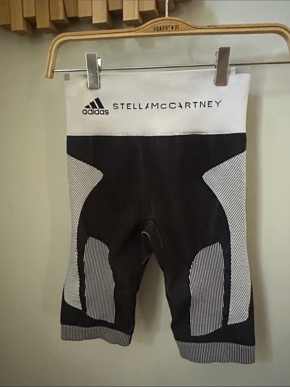 Adidas by Stella McCartney Black and White Athletic Cycling Shorts